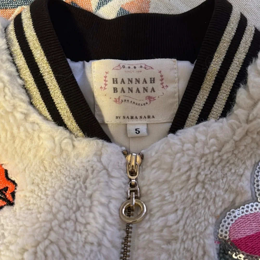 Kids White Fleece Jacket with Patches - Picture 2 of 4